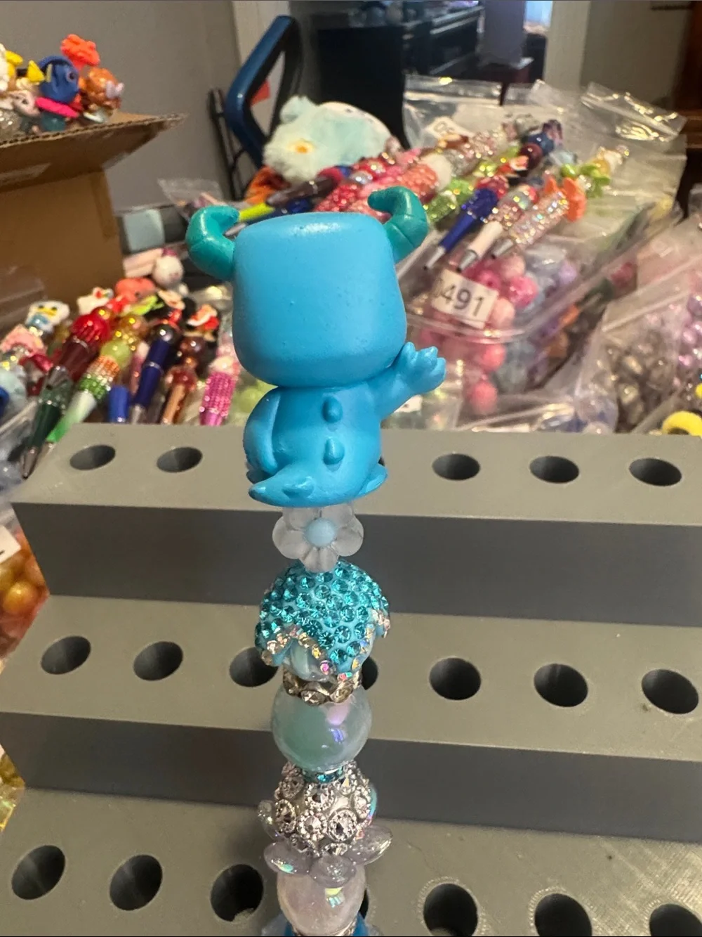 NWOT Disney Doorables Sulley Beaded Pen Handmade by Me